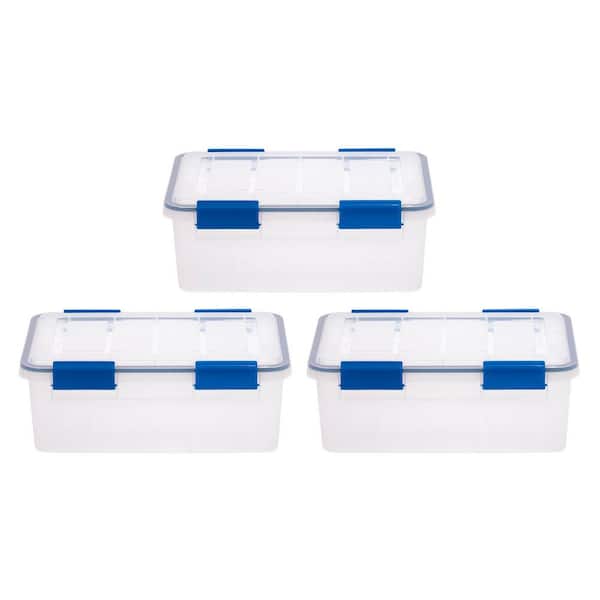 IRIS 42 Qt. Gasket Storage Box, in Clear, (3 Pack)