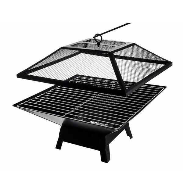 ECOCHIC SPACES INC 19.20 in. Iron Square Fire Pit with Mesh