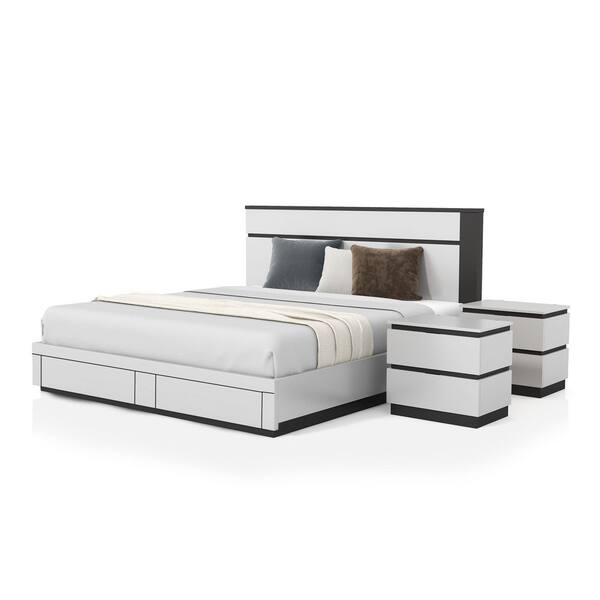 Furniture of America Summit Run 3Piece White Wood Eastern King Bedroom