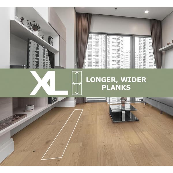 Turner XL Euro Oak 9/16 in.T x 8.66 in. W Tongue and Groove Wire Brushed Engineered Hardwood Flooring(31.25 sq.ft./Case)