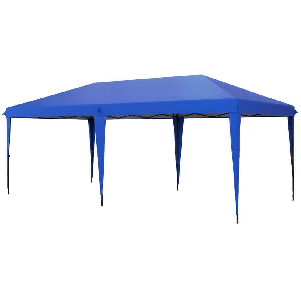 Sudzendf 9.5 ft. x 19 ft. Blue Pop Up Canopy Tent, Heavy