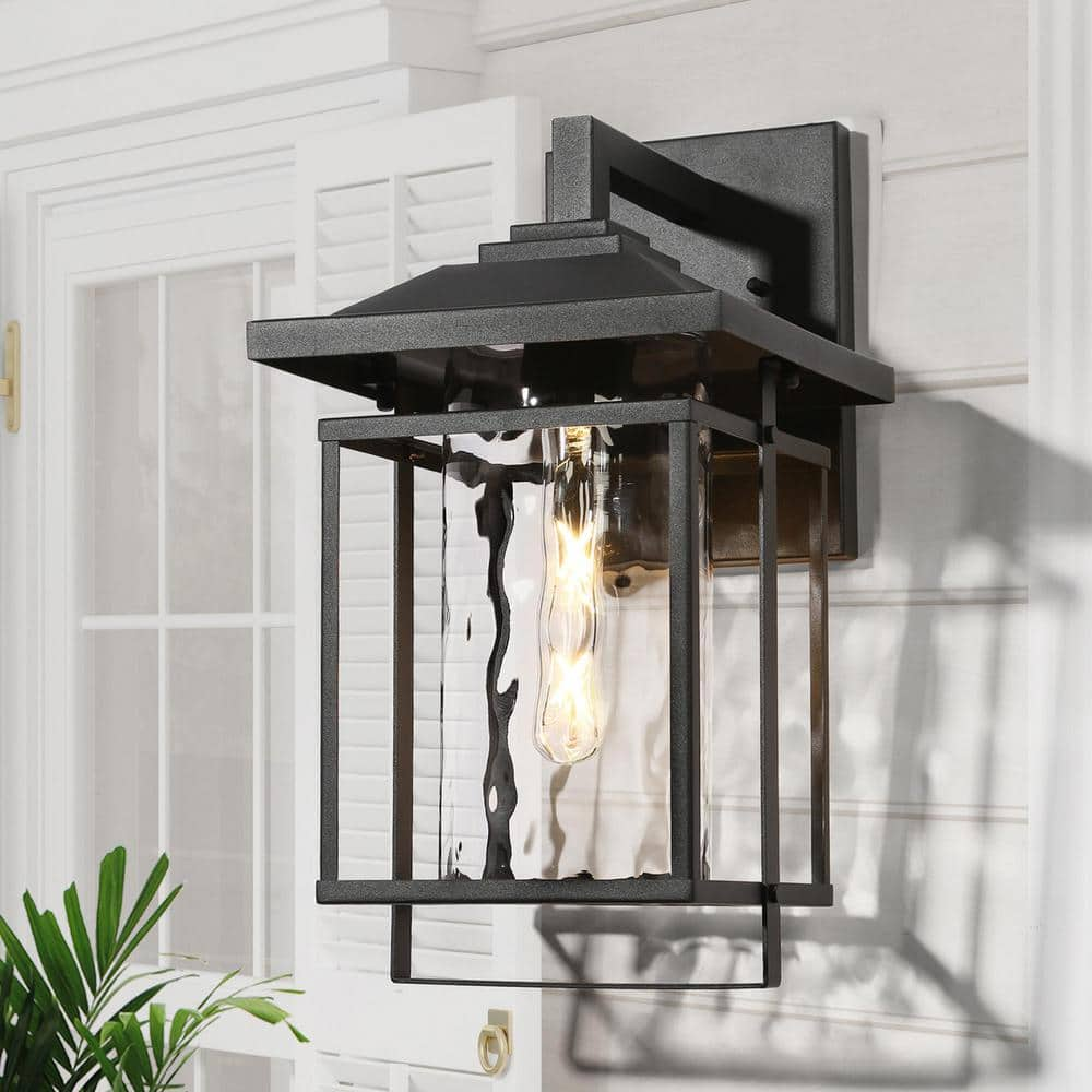 Uolfin Modern Rectangle Outdoor Porch Wall Lantern Sconce 1-Light Matte ...