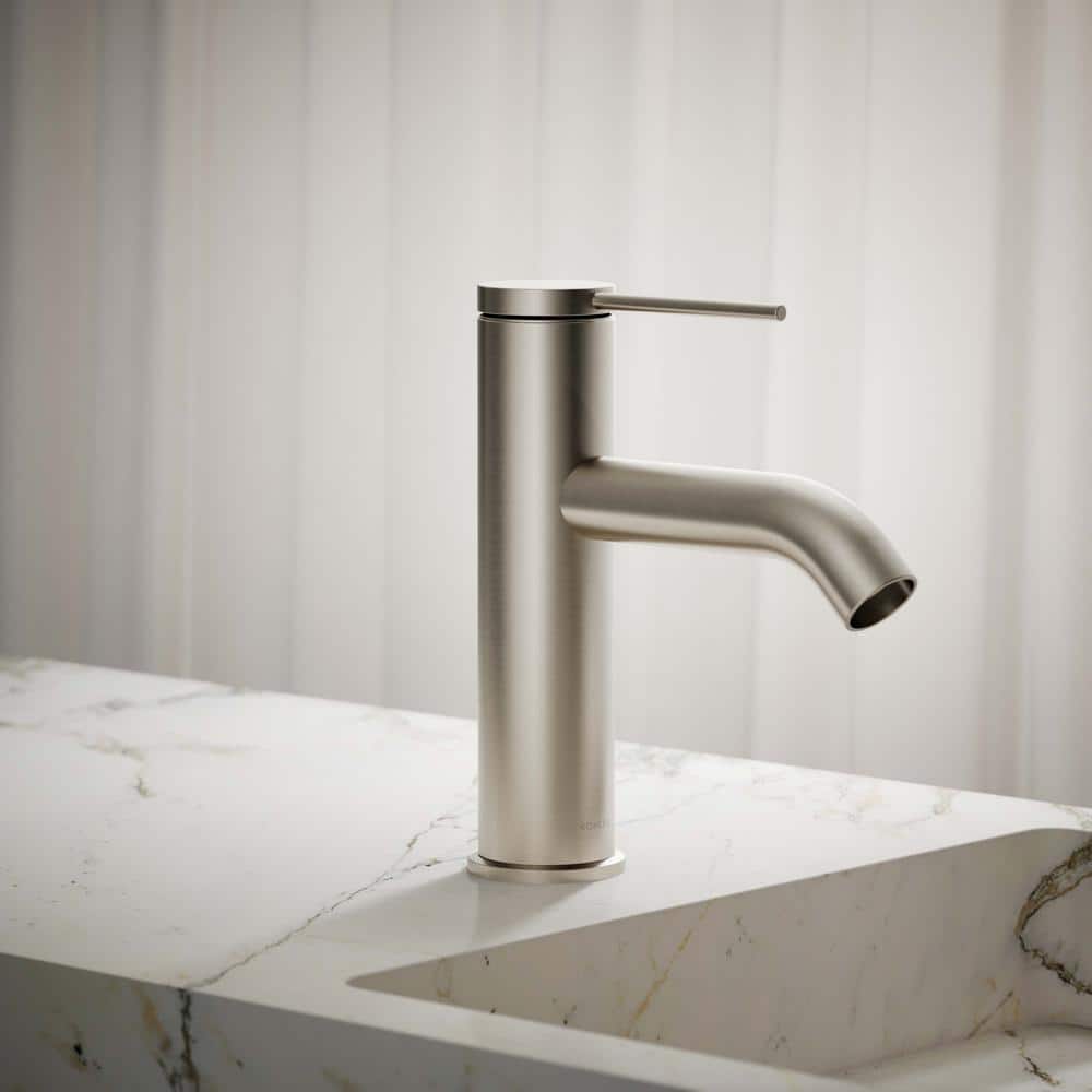 Components Brushed Nickel Single-Handle Low-Arc Bathroom Faucet