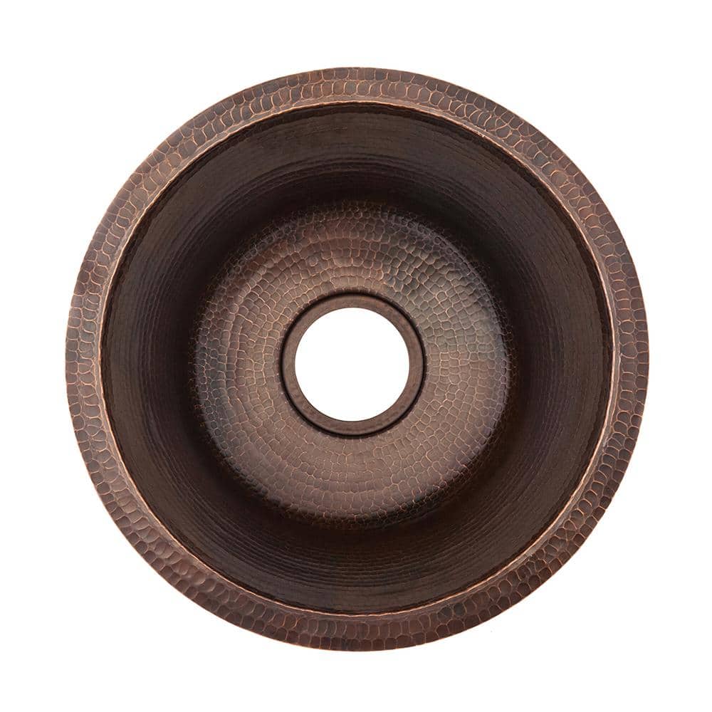 17" Round Hammered Copper Bar/Prep Sink