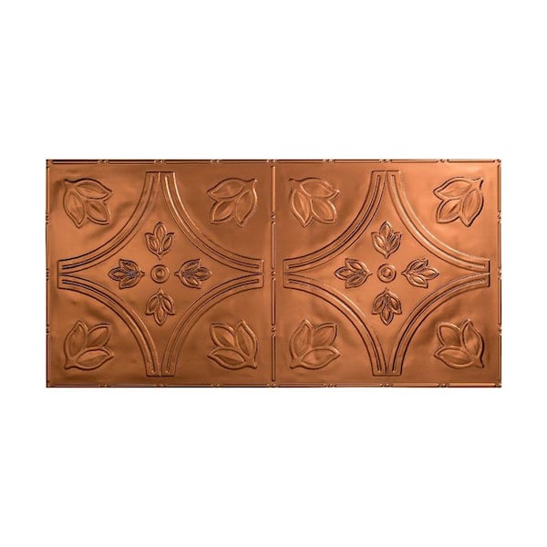 Fasade Traditional Style #5 2 ft. x 4 ft. Glue Up PVC Ceiling Tile in Oil Rubbed Bronze
