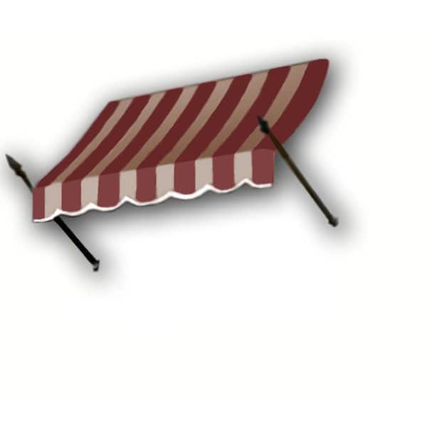 AWNTECH 7.38 ft. Wide New Orleans Fixed Awning (31 in. H x 16 in. D) Burgundy/Tan
