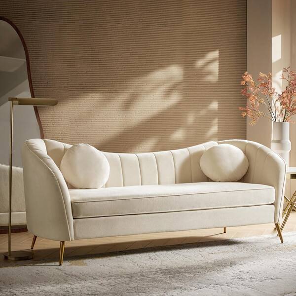 JAYDEN CREATION Mario Beige 81.25 in. Modern Wide