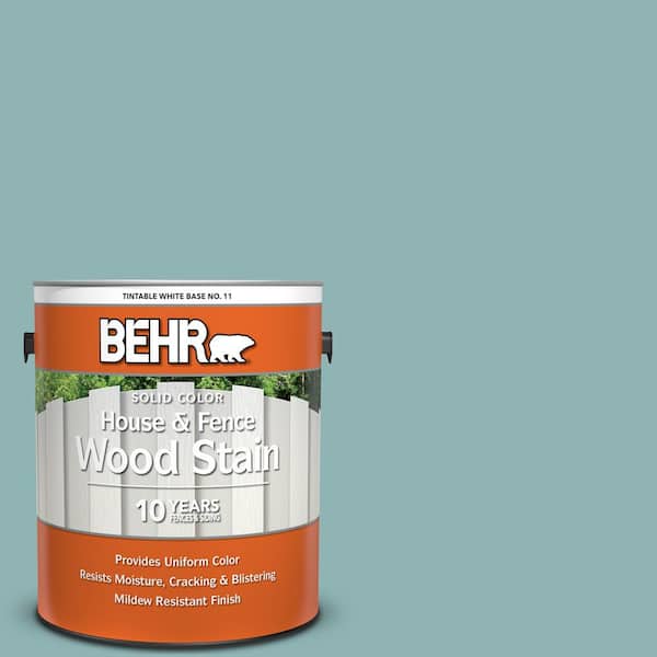 BEHR 1 gal. #BIC-24 Artful Aqua Solid Color House and Fence Exterior Wood Stain
