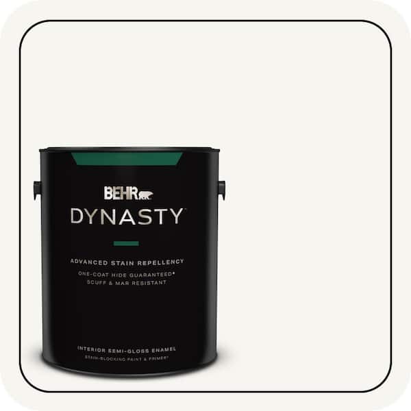 BEHR DYNASTY 1 gal. Designer Collection #DC-001 Whipped Cream Semi-Gloss Enamel Interior Stain-Blocking Paint & Primer