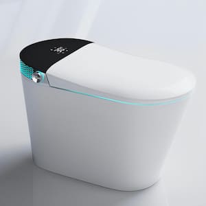 Smart Toilet with Auto Open, Warm Water Sprayer and Dryer, Heated Bidet Seat, Tankless Toilet and Remote Control