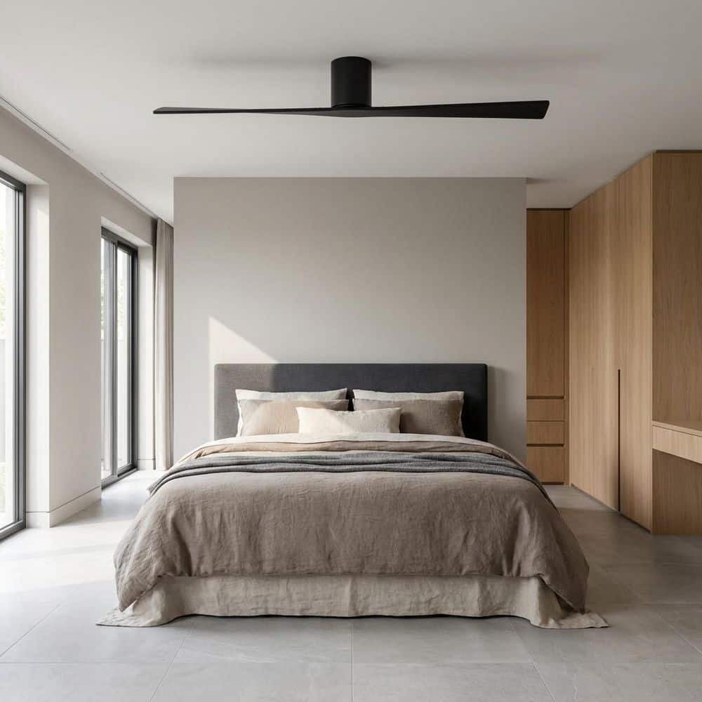 Plank 60 in. Midnight Black Hugger Standard Smart Indoor/Outdoor Ceiling Fan with Remote Included price history on PriceWatchPro