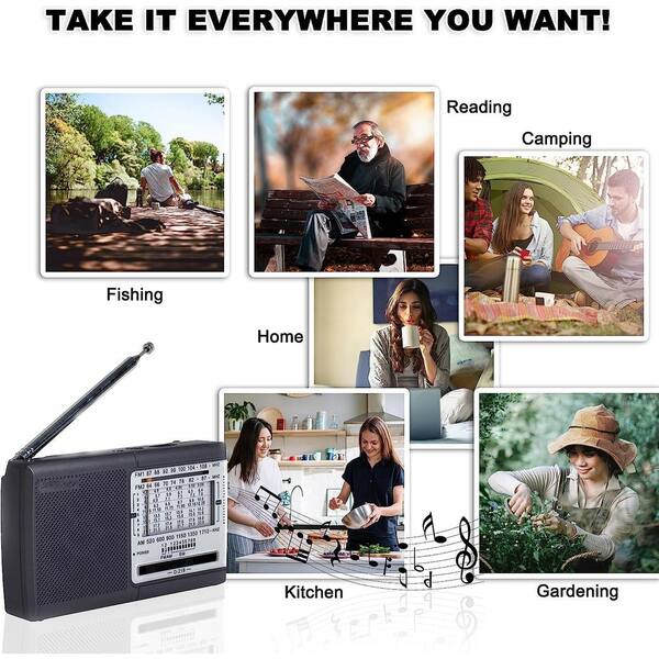 EKIEUDL Portable AM FM Shortwave Radio Battery Operated