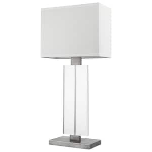 30.75 in. Silver Standard Light Bulb Bedside Table Lamp
