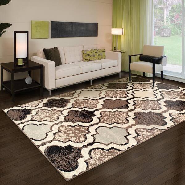 5' x 8' SUPERIOR Viking Modern Geometric Trellis Polypropylene Indoor Area Rug with Jute Backing Chocolate 5' x 8' SUPERIOR Viking Modern Geometric Trellis Polypropylene Indoor Area Rug with Jute Backing Chocolate