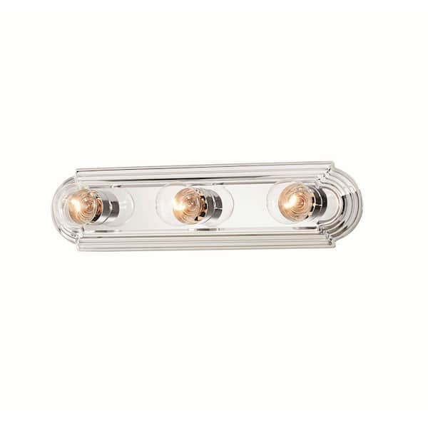 Photo 1 of 18 in. 3-Light Chrome Finish Vanity Light