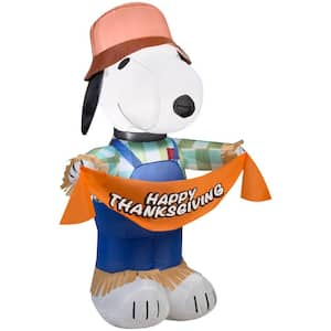 3.5 ft. H Inflatable Snoopy as Scarecrow