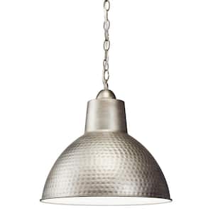 Missoula 1-Light Antique Pewter Vintage Industrial Shaded Kitchen Pendant Hanging Light with Metal Shade