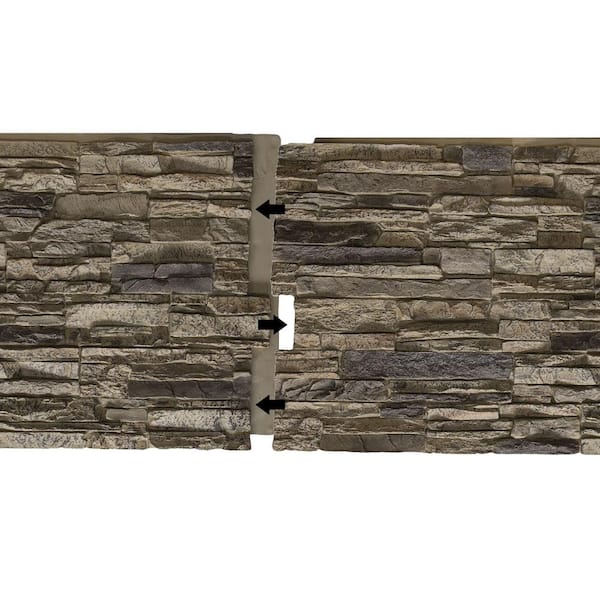 Ekena Millwork 45 3 4 In X 24 1 2 Canyon Ridge Stacked Stone Stonewall Faux Siding Panel Pnu24x48cnco The Home Depot - Faux Stone Wall Home Depot