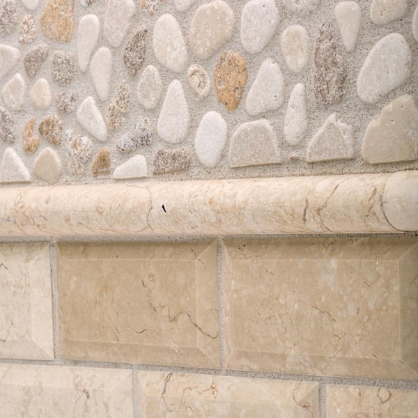 CRE ＋STONE Jeffrey Court Creama River Rock 11.25 in. x 11.25 in. Honed