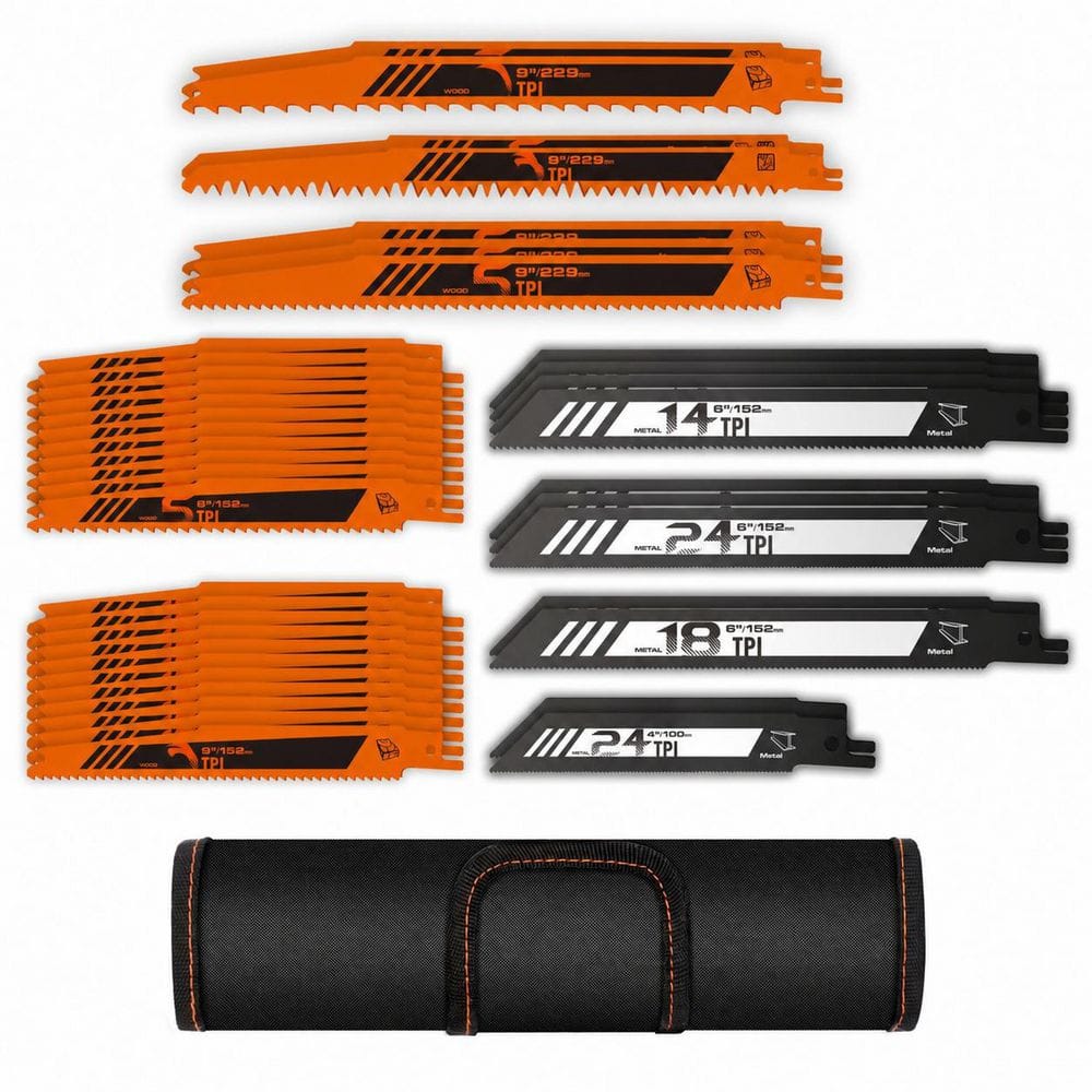 40-Pack High-Speed Bi-Metal Reciprocating Saw Blade Set with Storage Pouch for Wood Metal PVC Cutting price history on PriceWatchPro