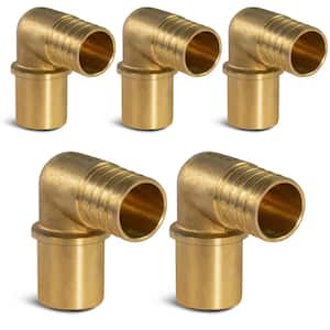 1/2 in. x 1/2 in. Brass Male Sweat x Pex Barb 90-Degree Elbow Pipe Fitting (5-Pack)
