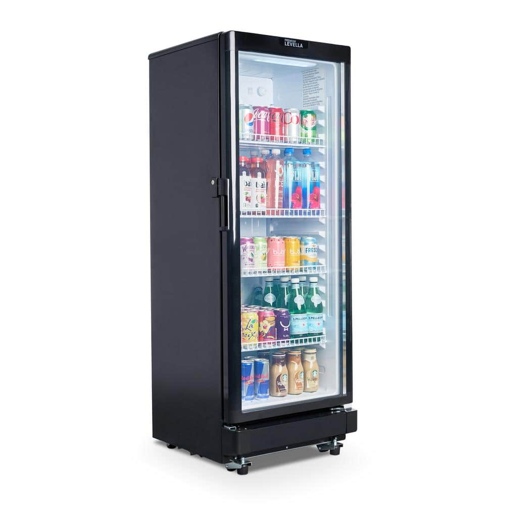 Black Glass Door Commercial Beverage Cooler with LED Lighting