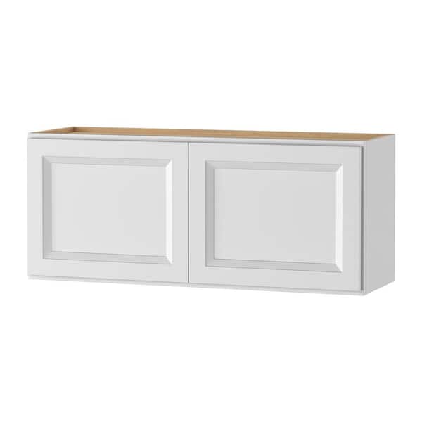 Keyport Shaker 36 in. W x 12 in. D x 15 in. H Plywood Tool-Free Ready To Assemble Wall Bridge Kitchen Cabinet in White