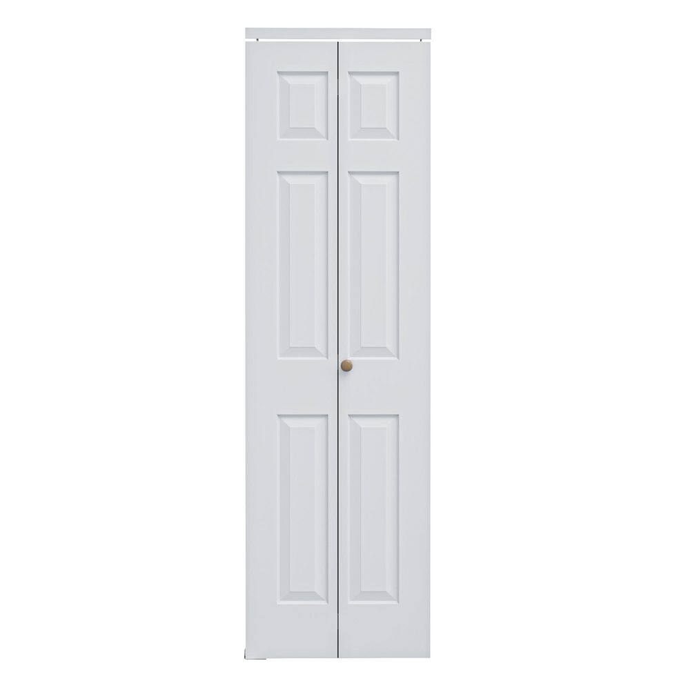 28 in. x 80 in. 6 Panel Hollow Core MDF White Primed Composite Closet Bi-Fold Door with Hardware price history on PriceWatchPro