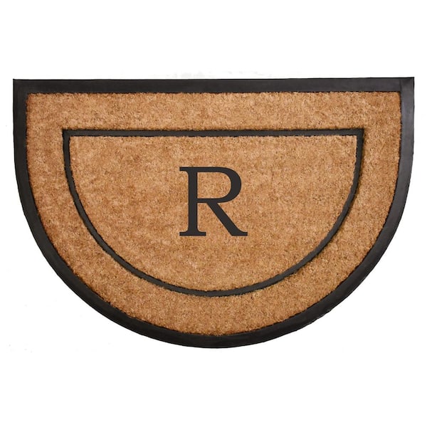 Calloway Mills The General Half-Circle Door Mat, 24" x 36", Letter R