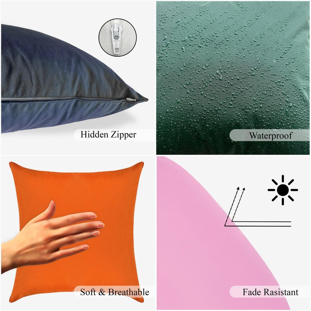 Timber Green Waterproof Polyester Outdoor Pillow Covers 20x20 Inches