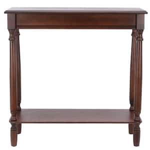 29 in. Walnut Rectangle Wood Console Table with Storage