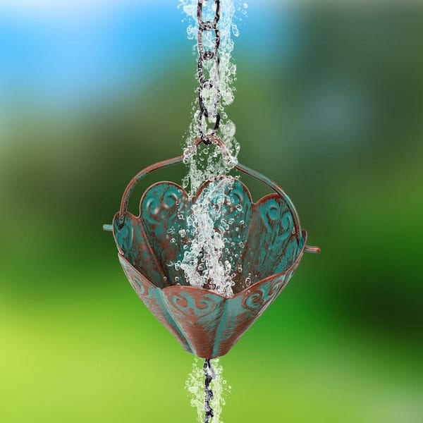 Topadorn Rain Chains Gutter 72\ Metal Decorative Lotus Cup Rain Chain... Topadorn Rain Chains Gutter 72\ Metal Decorative Lotus Cup Rain Chain...