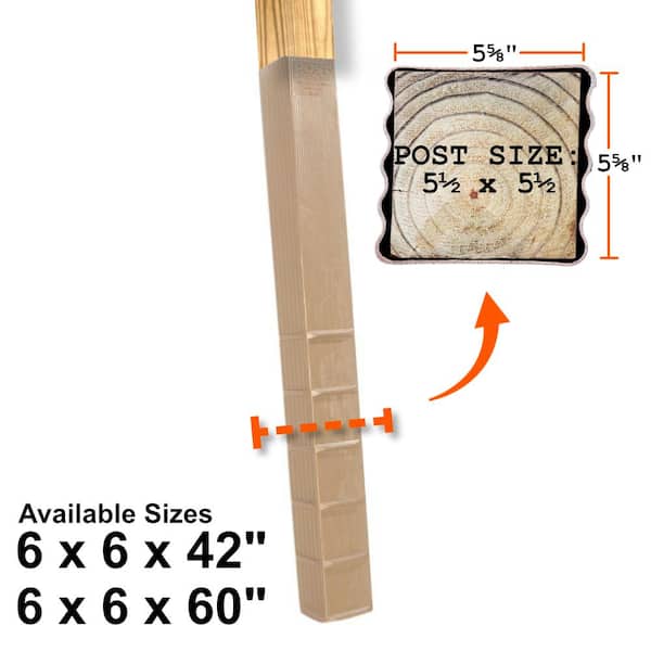 Post Protector 6 in. x 6 in. x 42 in. In-Ground Post Decay Protection