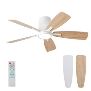 S5 42 in. Indoor White Ceiling Fan with Remote Control and Dimmable LED Light, Reversible Quiet DC Motor and 5 Blades