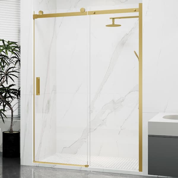 絶版‼️ Dafy Hagai Golden Showers Reviews for ANZZI SDHDX Brushed Gold 48 in. W x 76 in. H Frameless