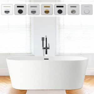 Bordeaux 67 in. Acrylic Flatbottom Freestanding Bathtub in White/Matte Black