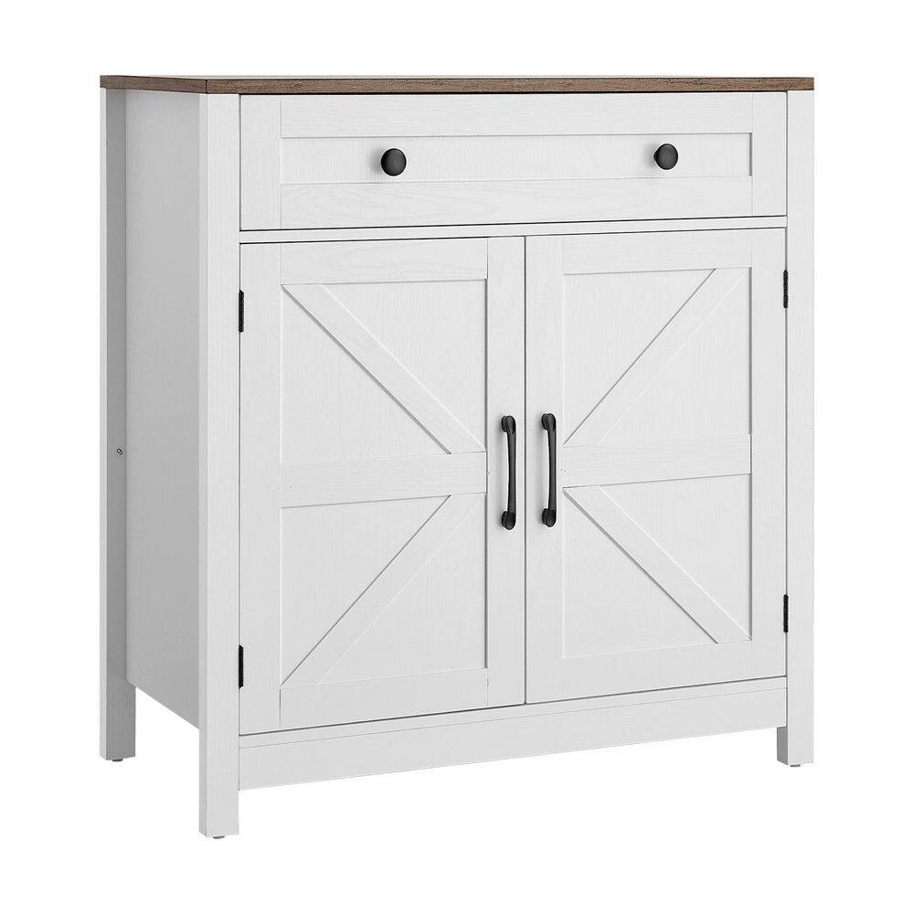 Coffee Bar Cabinet, Farmhouse Coffee Bar Table with Drawer, Buffet Stand Cabinet 2 Barn Door, 29.5x14.7x31.5 in., White price history on PriceWatchPro