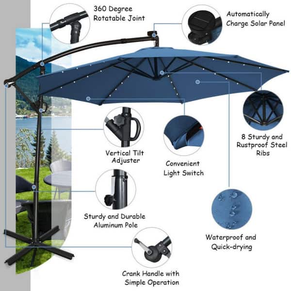 glucksteinhome market patio umbrella with led lights AreShark 13 FT Solar Lights, Double-Sided Outdoor Table Umbrellas with Crank, Large Rectangular Umbrella for Porch, Lawn, Pool, Backyard, Gray : Patio, Lawn & Garden sell-online Amalfi - Patio Umbrella Length (cm):158 Constructed with 12 sturdy