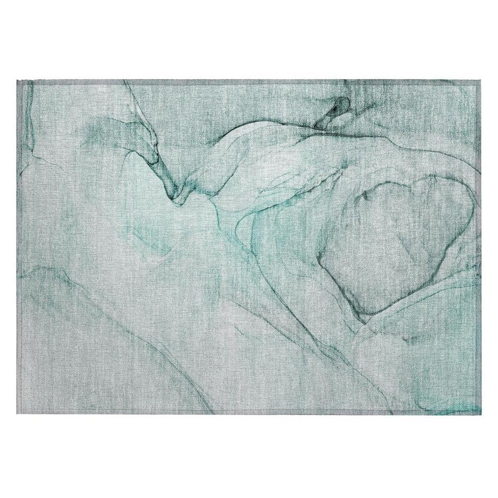 Teal 2 ft. x 3 ft. Abstract Indoor/Outdoor Area Rug price history on PriceWatchPro