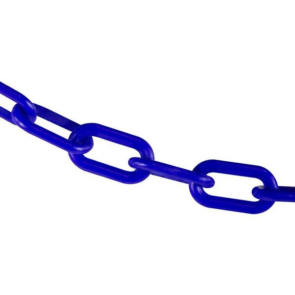2 in. (#8, 51 mm) x 10 ft. Plastic Safety Chain in Traffic Blue