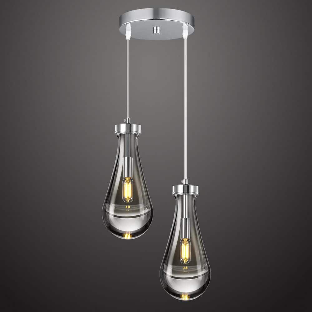 ZHLWIN Raindrop Pendant Lights Kitchen Island Teardrop Chrome