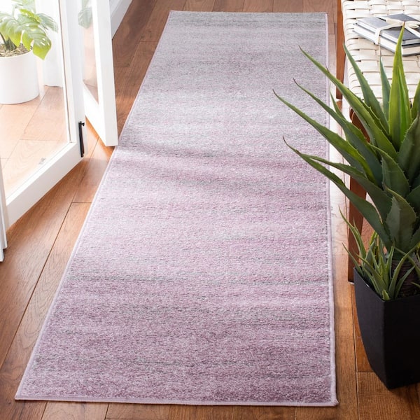Adirondack Purple/Green Solid Color 3 ft. x 6 ft. Striped Runner Rug