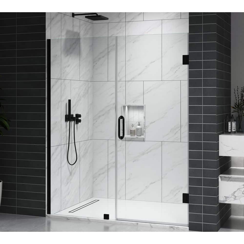 EV 24D Series35-36 in. W x 72 in. H Frameless Hinged Swing Shower Door with 3/8 in. Tempered Clear Glass in Matte Black price history on PriceWatchPro