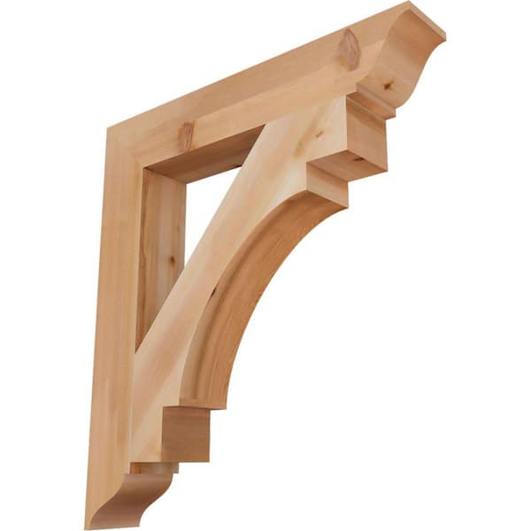 Ekena Millwork 5-1/2 in. x 40 in. x 36 in. Western Red Cedar Merced Traditional Smooth Bracket