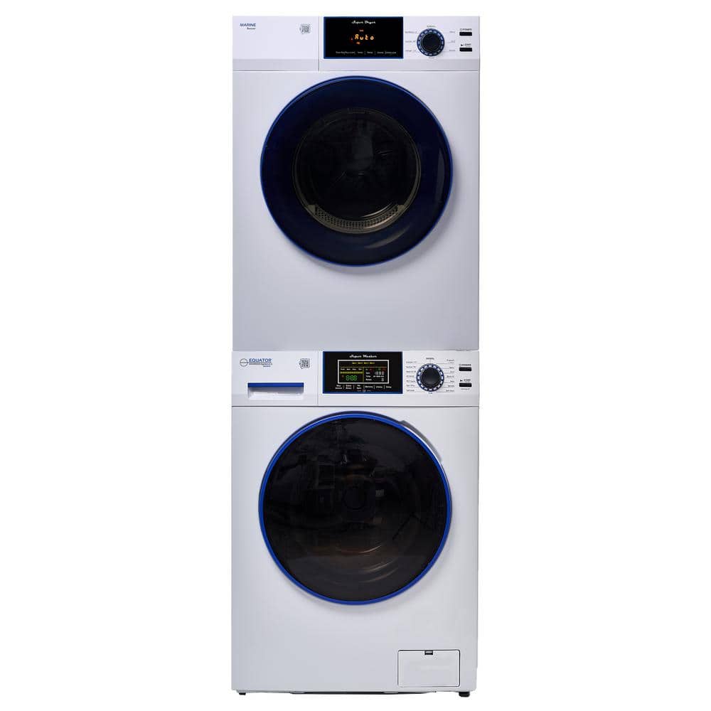 Marine Anti Corrosion Stackable Compact Washer 1.6 CF+Sensor Dryer 3.1 CF 110-Volt