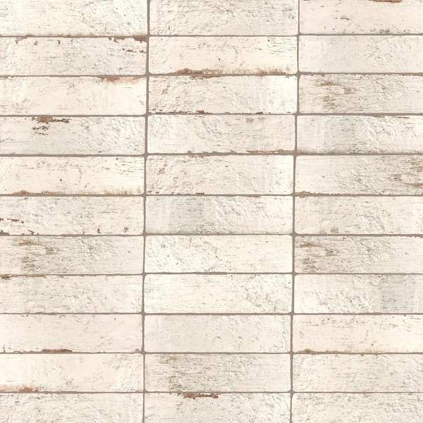 Merola Tile Sequoia Blanc 2-1/2 in. x 9-7/8 in. Ceramic Wall Tile (5.76 sq. ft./Case)