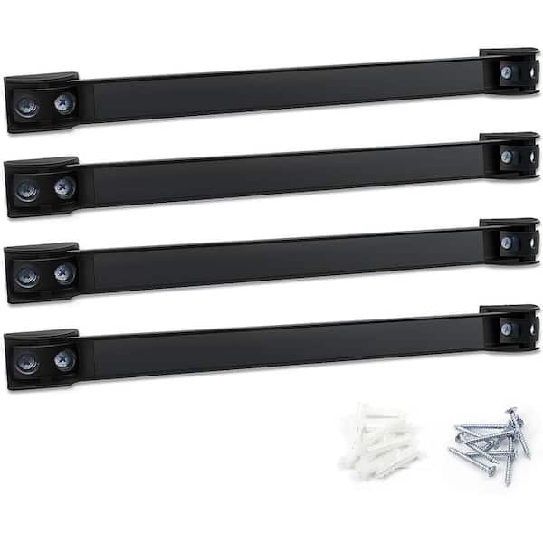 NVNOO 12 in. Heavy Duty Tool Organizer Magnetic Strip, Tool Magnet Bar for Garage Tool Organization, Black (4-Pack)
