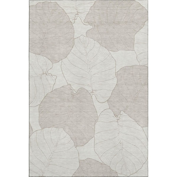 Mayfield Premium Machine Washable Abstract AMF2506 Ivory 10 ft. x 14 ft. Area Rug