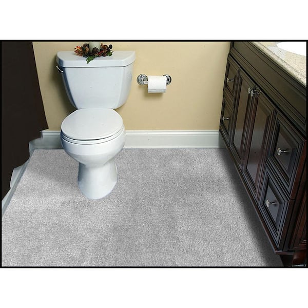 Garland Rug Room Size 5 ft. x 6 ft. Washable Bathroom Carpet Platinum Gray