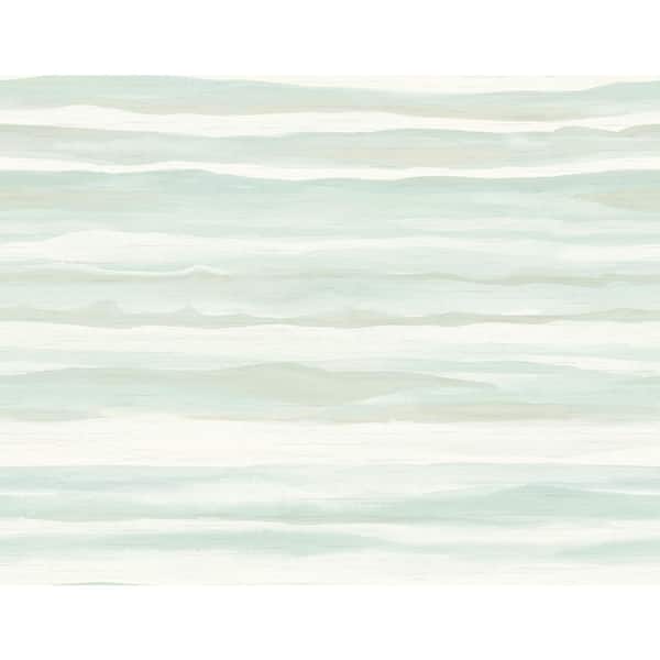 Seabrook Designs Kentmere Waves Metallic Ice Blue and Ivory Paper Strippable Roll (Covers 60.75 sq. ft.)